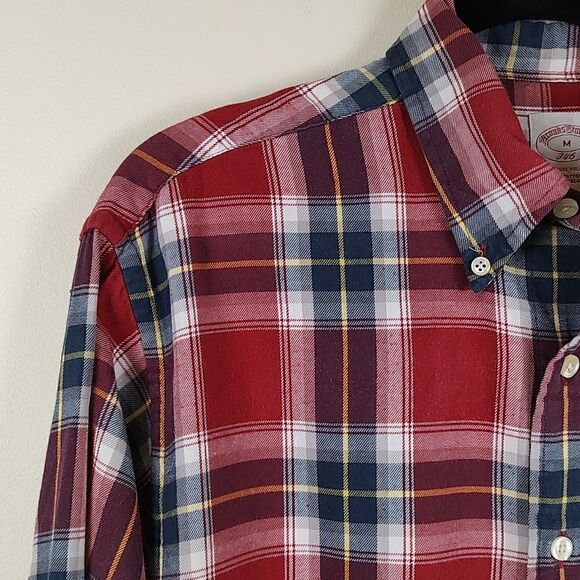 Brooks Brothers Men's Cotton Plaid Long Sleeve Button Down Shirt Preppy Size M - Picture 3 of 11